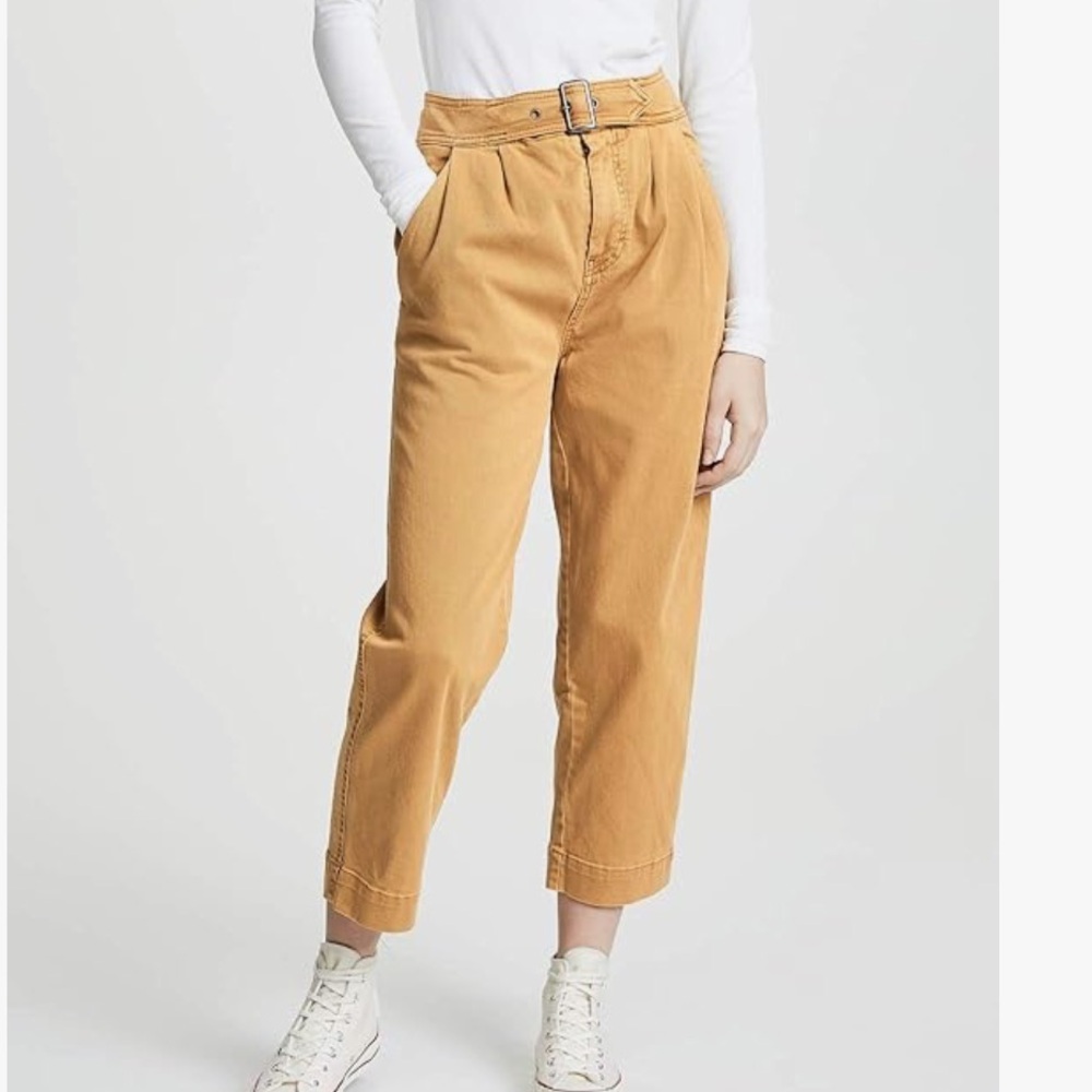 Free People Belted Waist Cropped Pants - Picture 5 of 8